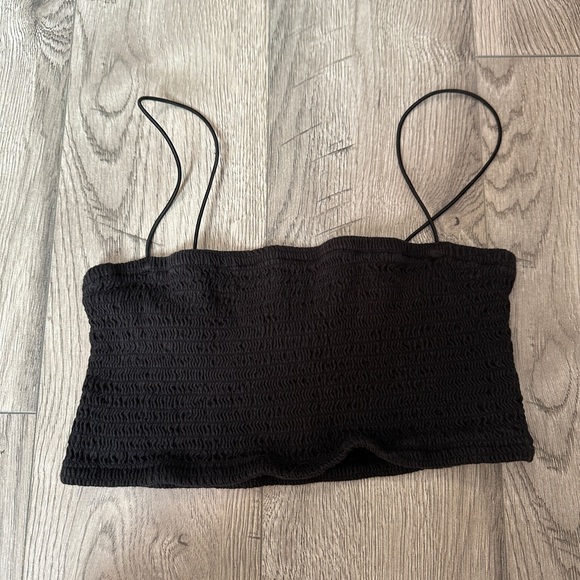 Maeve Other - maeve black seer sucker thin strap bralette size xs